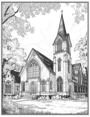 Free Church Coloring Pages - 7