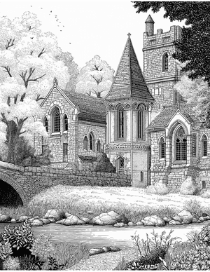 Free Church Coloring Pages - 8