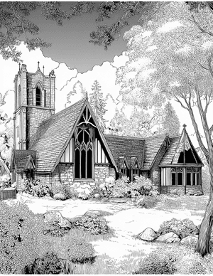 Free Church Coloring Pages - 9