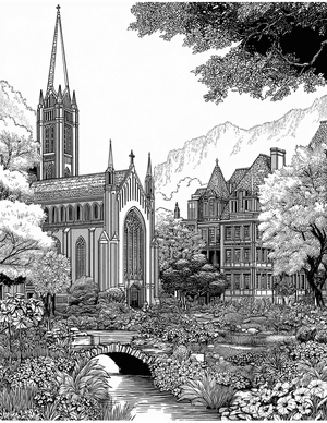 Free Church Coloring Pages - 10